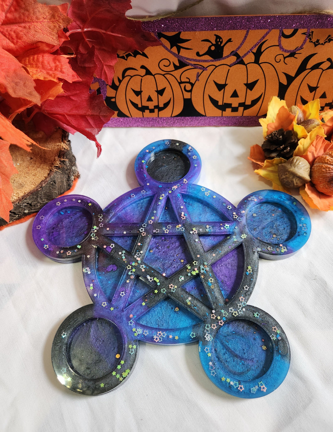 Starry Pentacle Candle Holder