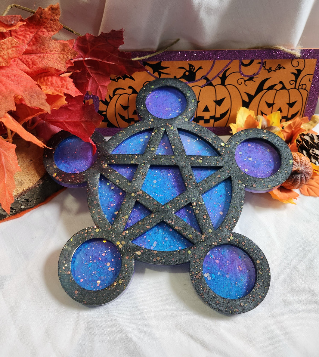 Galaxy Pentacle Candle Holder