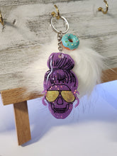 Load image into Gallery viewer, Glam Skull Keychain with Pompom
