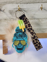 Load image into Gallery viewer, Glam Skull Keychain with Pompom
